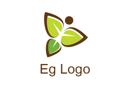 butterfly made of leaves logo
