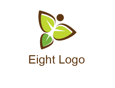 butterfly made of leaves logo