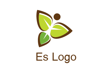 butterfly made of leaves logo