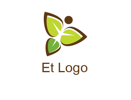 butterfly made of leaves logo