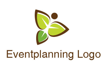 butterfly made of leaves logo