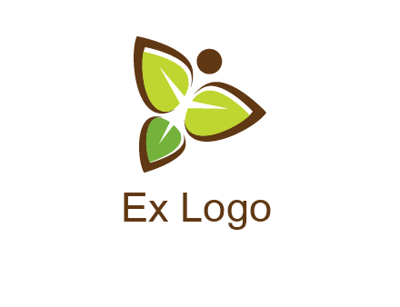 butterfly made of leaves logo