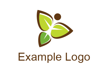 butterfly made of leaves logo