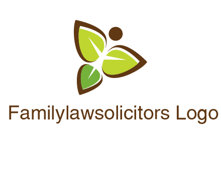 butterfly made of leaves logo