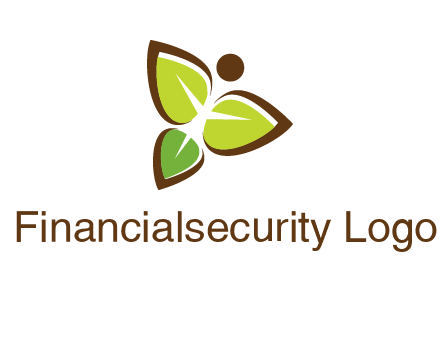 butterfly made of leaves logo