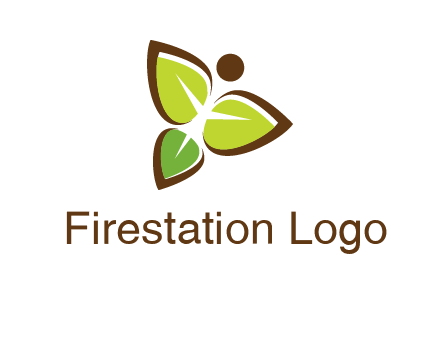 butterfly made of leaves logo