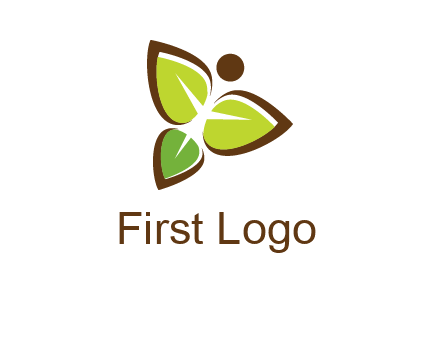 butterfly made of leaves logo