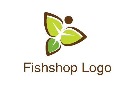 butterfly made of leaves logo