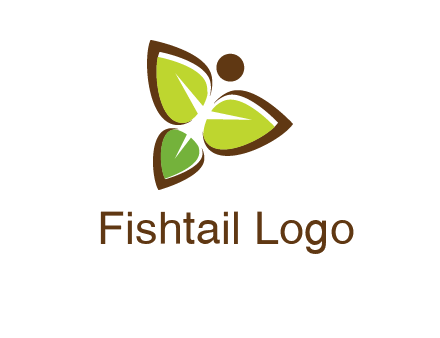 butterfly made of leaves logo