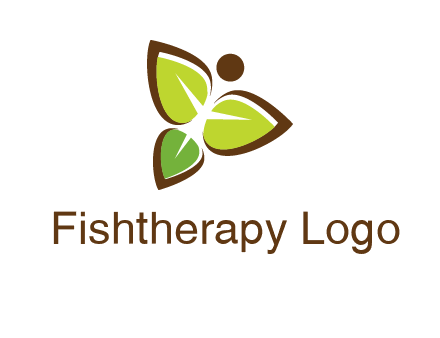 butterfly made of leaves logo