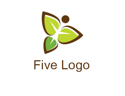 butterfly made of leaves logo