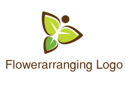butterfly made of leaves logo