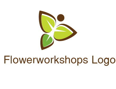 butterfly made of leaves logo