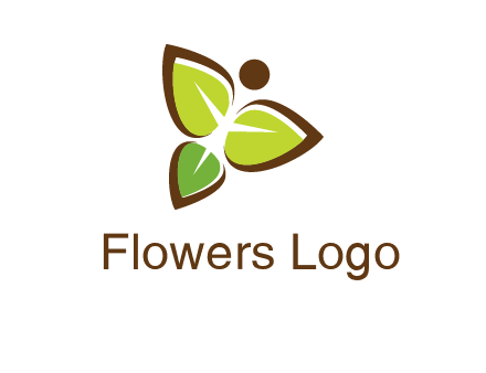 butterfly made of leaves logo