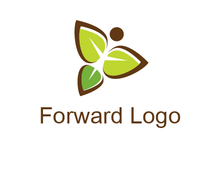 butterfly made of leaves logo