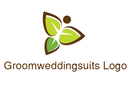 butterfly made of leaves logo
