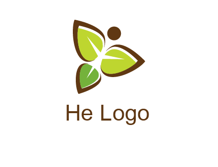 butterfly made of leaves logo