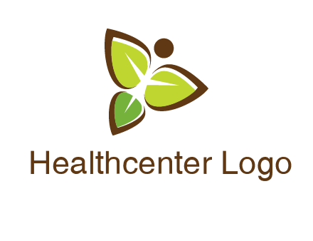 butterfly made of leaves logo