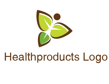 butterfly made of leaves logo