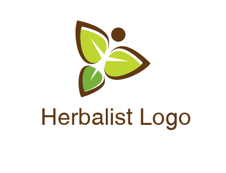 butterfly made of leaves logo
