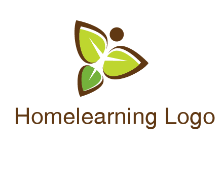 butterfly made of leaves logo
