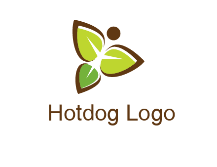 butterfly made of leaves logo