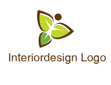 butterfly made of leaves logo
