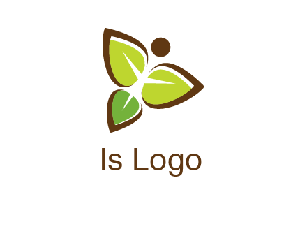 butterfly made of leaves logo