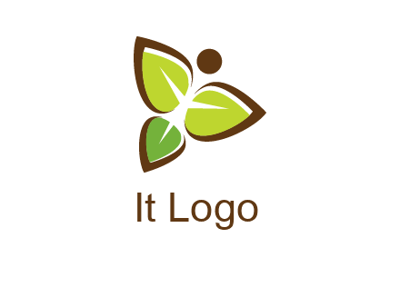 butterfly made of leaves logo