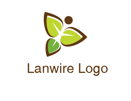 butterfly made of leaves logo