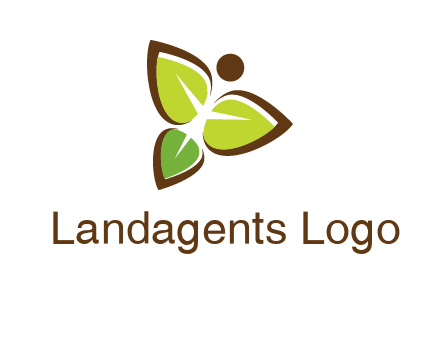 butterfly made of leaves logo