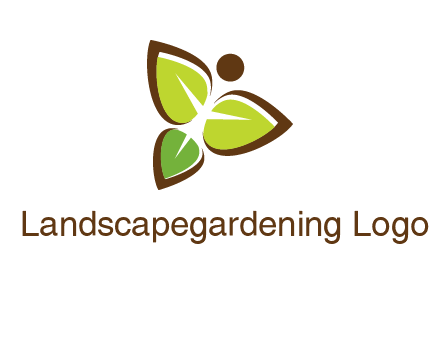 butterfly made of leaves logo
