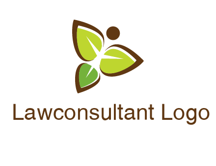 butterfly made of leaves logo
