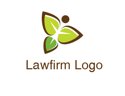 butterfly made of leaves logo