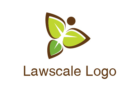 butterfly made of leaves logo
