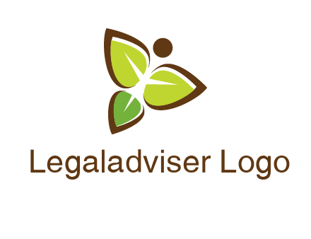 butterfly made of leaves logo