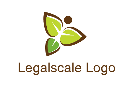 butterfly made of leaves logo