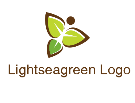 butterfly made of leaves logo