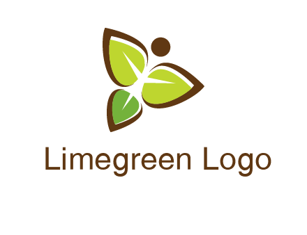 butterfly made of leaves logo
