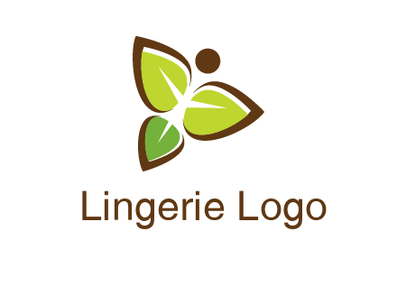 butterfly made of leaves logo