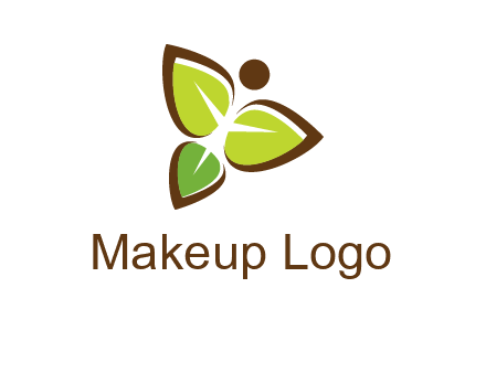 butterfly made of leaves logo
