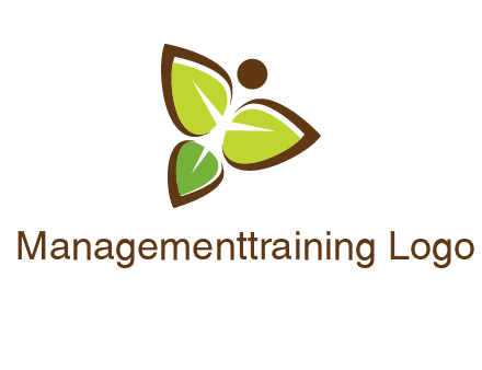 butterfly made of leaves logo
