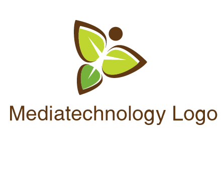 butterfly made of leaves logo