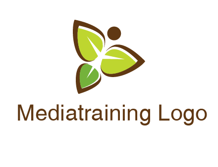 butterfly made of leaves logo