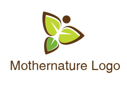 butterfly made of leaves logo