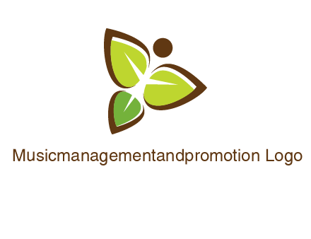 butterfly made of leaves logo