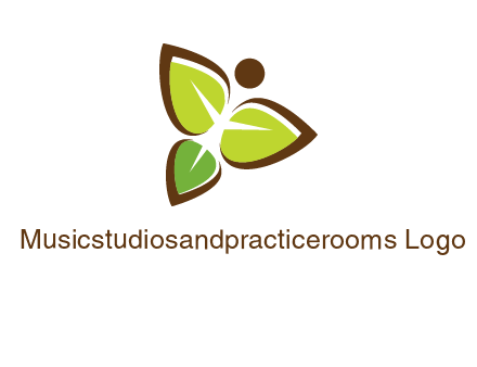 butterfly made of leaves logo