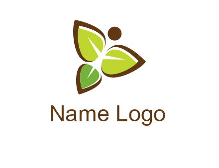 butterfly made of leaves logo