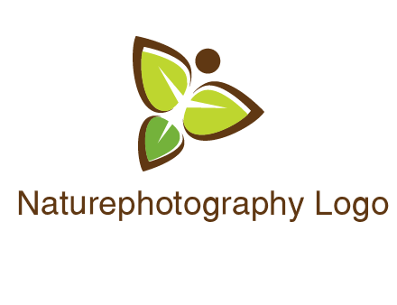 butterfly made of leaves logo