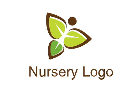 butterfly made of leaves logo